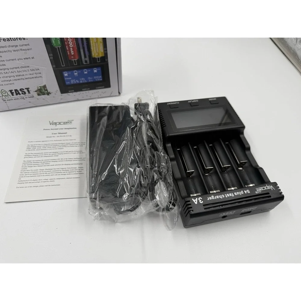 Battery Charger Universal 4 Bay Intelligent Quick Charger With LCD Display Indep